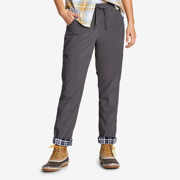 Eddie Bauer Ladies' Fleece Lined Pull-On Pant, Grey, 10 - Picture 1 of 6